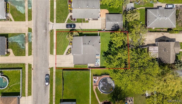 aerial view of property's location with property boundaries highlighted