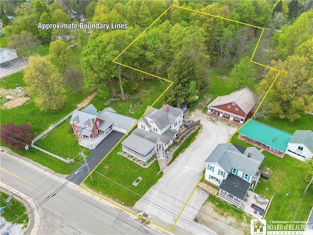 10412 Main St, Mina, NY 14736 - aerial view of residential area featuring property boundaries highlighted