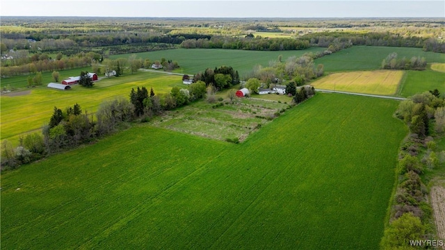 aerial view of sparsely populated area featuring agricultural land