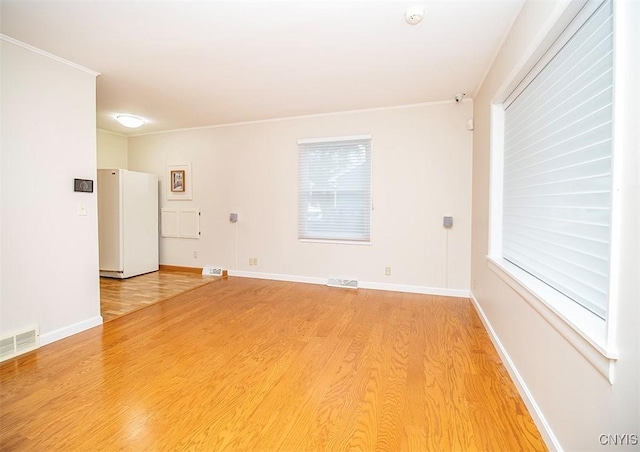 6 Tyler Ct, Manlius, NY 13104 - spare room with light wood-style floors, a smoke detector, ornamental molding, and baseboards