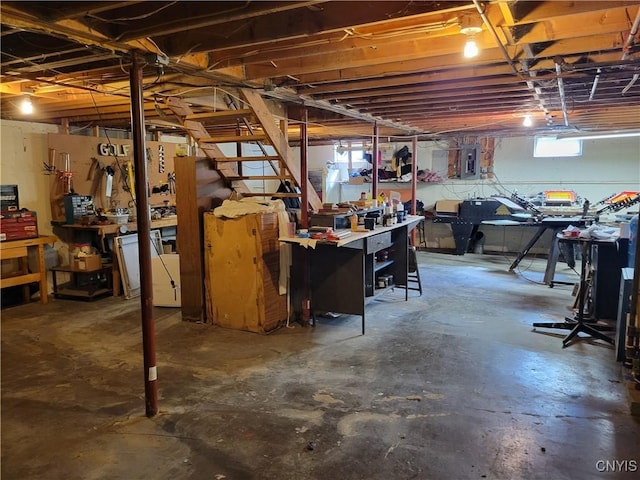 3130 Meadow View Ln, Sennett, NY 13021 - below grade area featuring a workshop area and electric panel