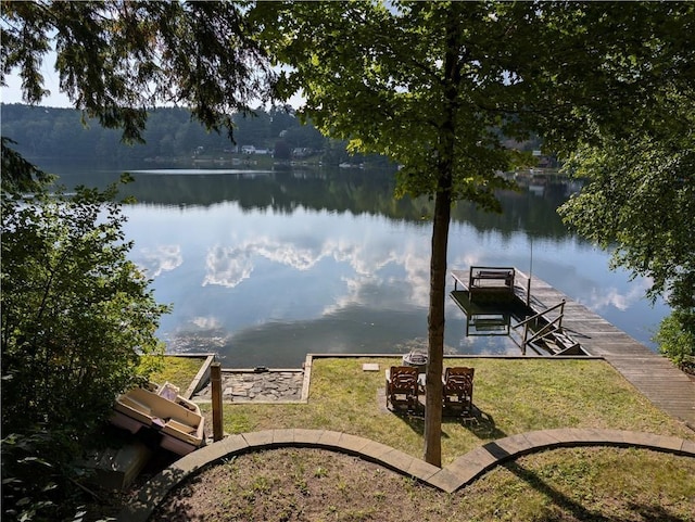 9107 E Shore Rd, Howard, NY 14810 - dock area featuring a water view and a yard