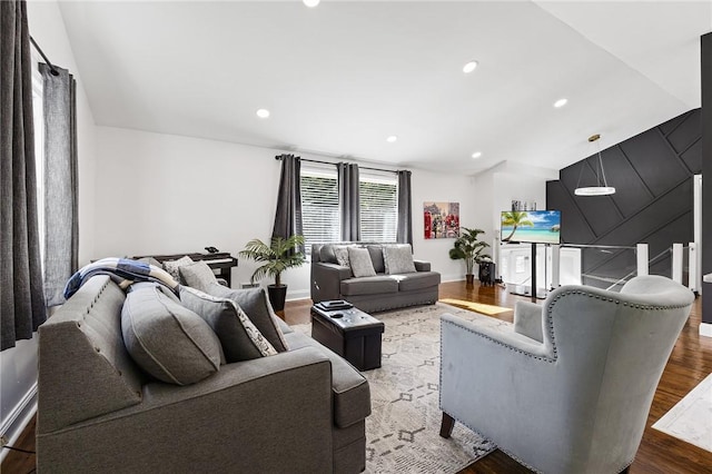 35 Squire Cir, Penfield, NY 14526 - living area featuring wood finished floors, recessed lighting, and baseboards