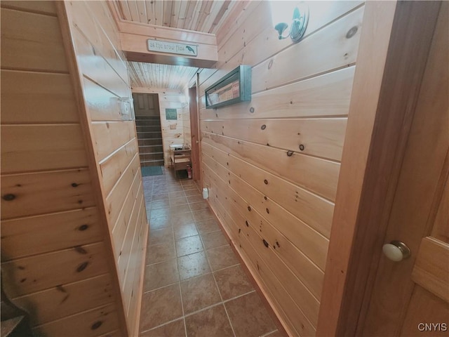 177 Woodchuck Run, Jefferson, NY 12093 - corridor with wooden walls and wooden ceiling