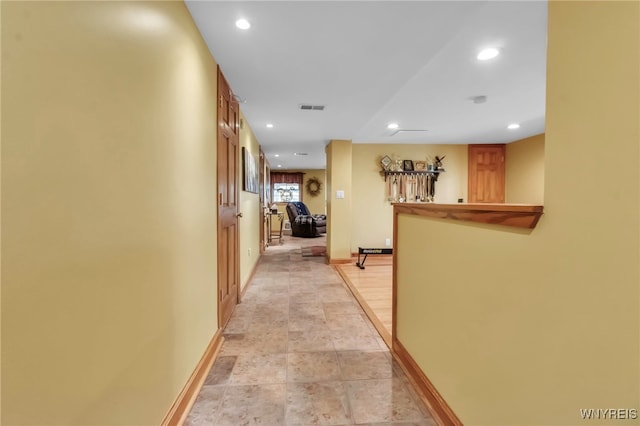 233 Falls Rd, Aurora, NY 14170 - hall with baseboards and recessed lighting