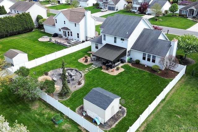 aerial perspective of suburban area