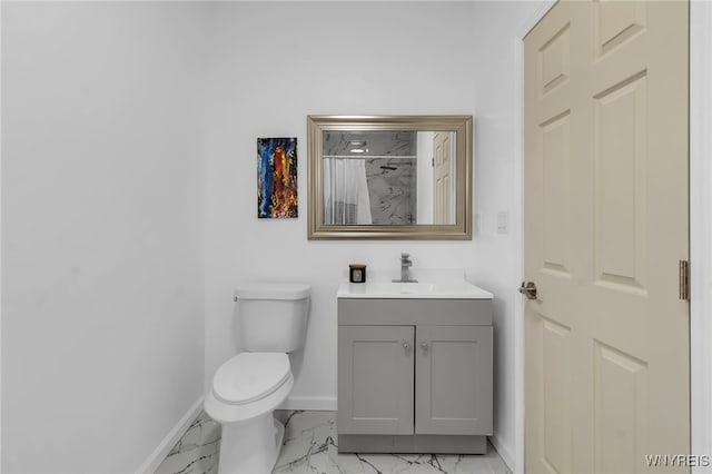 65 Kingsley St, Buffalo, NY 14208 - full bath featuring marble finish floors, baseboards, toilet, vanity, and a shower