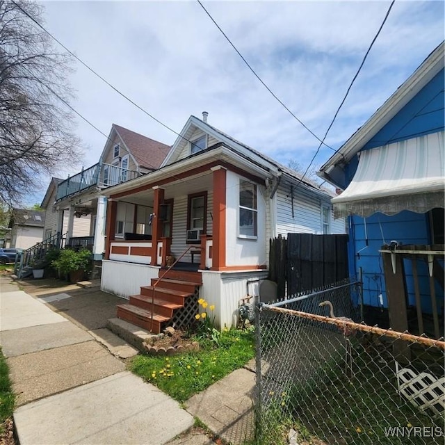 93 Austin St, Buffalo, NY 14207 - view of front of house with a porch and fence