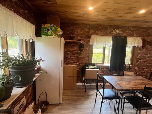 8 S St, Friendship, NY 14739 - dining area featuring wood ceiling, wood finished floors, and recessed lighting