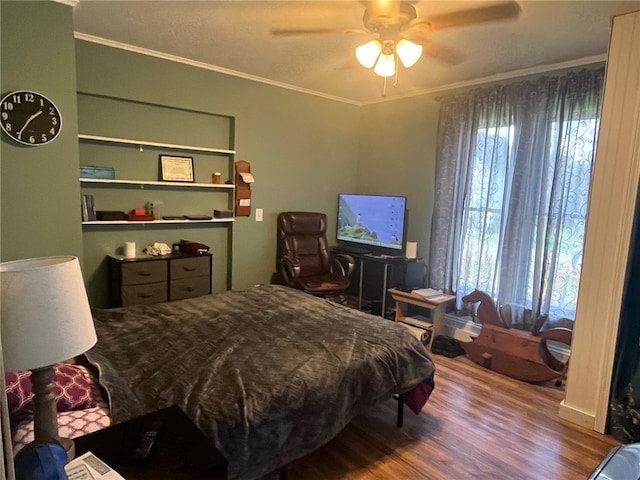 8 S St, Friendship, NY 14739 - bedroom featuring wood finished floors, ornamental molding, and a ceiling fan