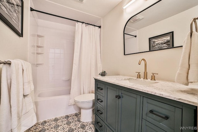 7025 Academy Ln, Lockport-Town, NY 14094 - bathroom featuring toilet, vanity, and shower / bath combo