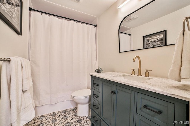 7025 Academy Ln, Lockport-Town, NY 14094 - bathroom featuring toilet, vanity, and shower / tub combo
