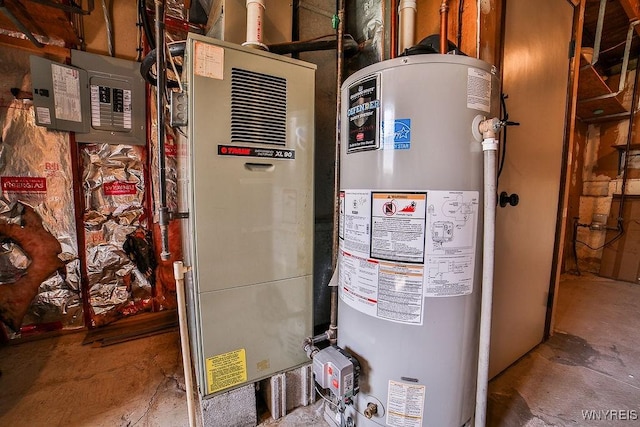 7025 Academy Ln, Lockport-Town, NY 14094 - utilities featuring water heater, heating unit, and electric panel