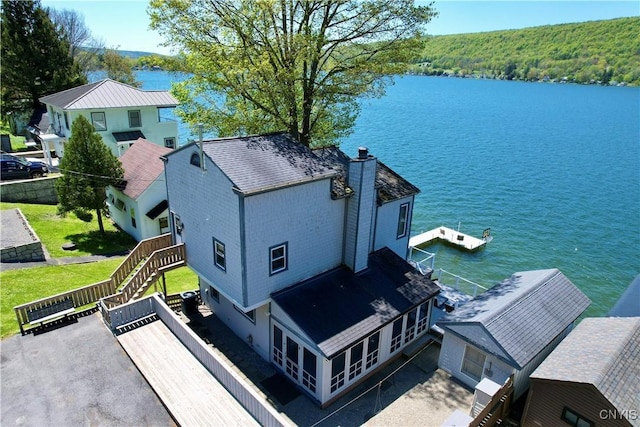 179 E Lake Rd, Deruyter, NY 13052 - aerial view of property and surrounding area featuring a large body of water and a forest