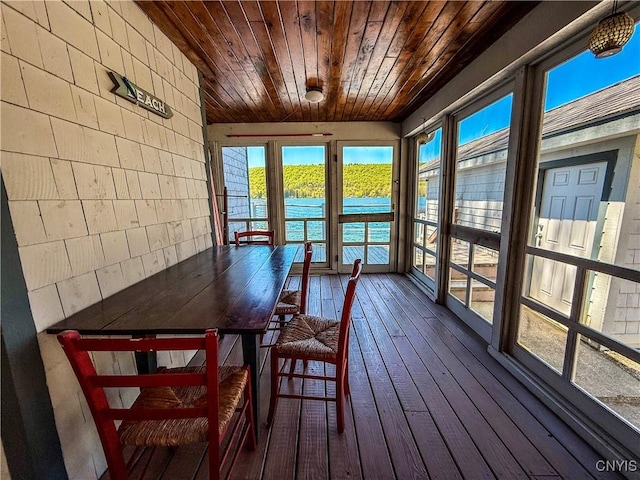 179 E Lake Rd, Deruyter, NY 13052 - sunroom / solarium featuring wood ceiling and hardwood / wood-style floors