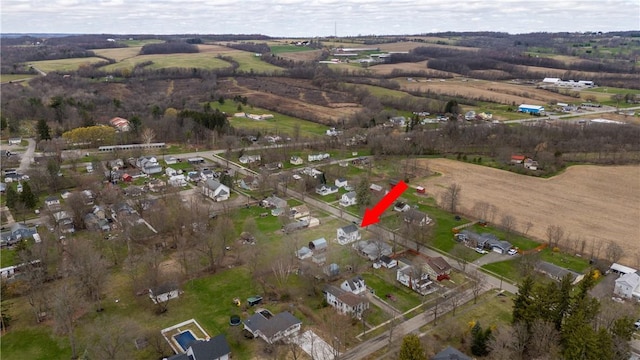 aerial overview of property's location with rural landscape