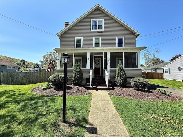 181 Dwight Ave, Corning-City, NY 14830 - traditional style home with covered porch and a chimney