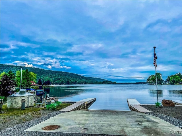 177 E Lake Rd, Deruyter, NY 13052 - dock area featuring a water and mountain view