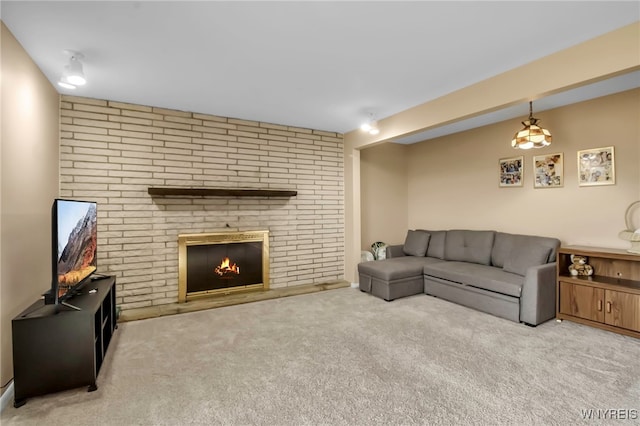 129 Summerview Rd, Amherst, NY 14221 - living area with carpet flooring and a fireplace