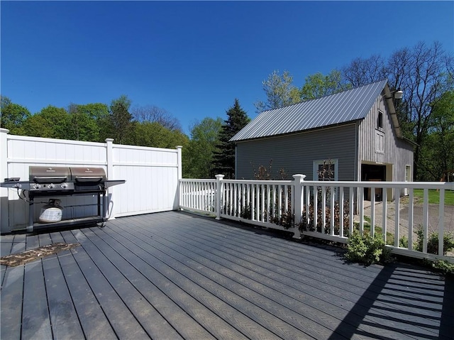 48 Division St, Maryland, NY 12155 - wooden deck with a grill