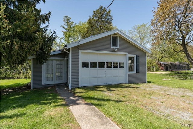 garage featuring a trampoline