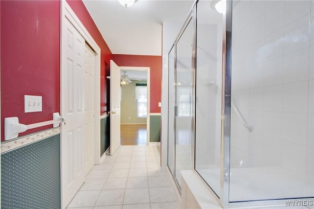 4179 Foxwood Ln, Clarence, NY 14221 - full bathroom with a shower stall and tile patterned floors