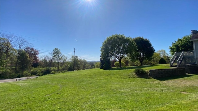2442 County House Rd, Jerusalem, NY 14527 - view of grassy yard featuring stairs