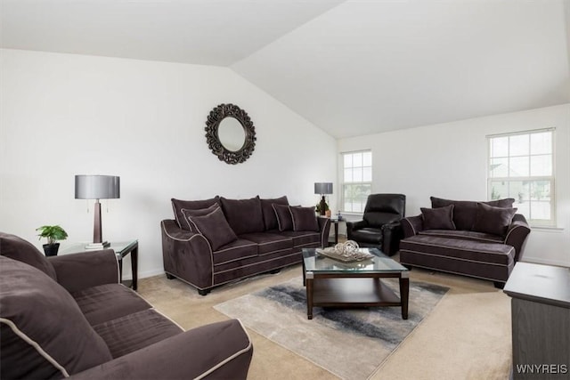 694 Pleasant View Dr, Lancaster, NY 14086 - living area with lofted ceiling and light carpet