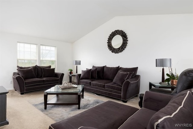 694 Pleasant View Dr, Lancaster, NY 14086 - carpeted living room with vaulted ceiling