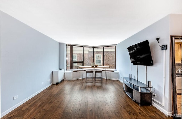 849 Delaware Ave Unit 305, Buffalo, NY 14209 - living room with dark wood finished floors and baseboards