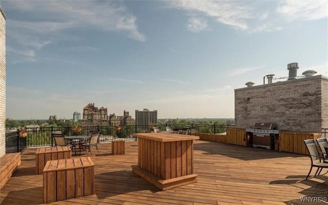 849 Delaware Ave Unit 305, Buffalo, NY 14209 - deck featuring grilling area and outdoor dining space