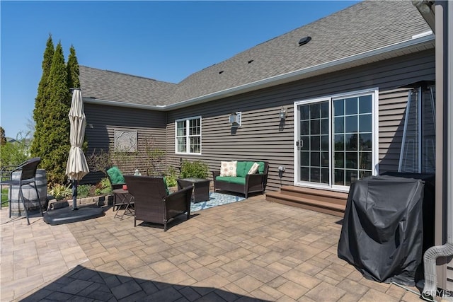 210 Funnycide Dr, Hounsfield, NY 13685 - view of patio / terrace with outdoor lounge area, a grill, and entry steps