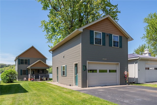 483 Indian Cv, Moravia, NY 13118 - back of house featuring a yard and a garage