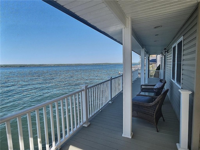 balcony with a water view