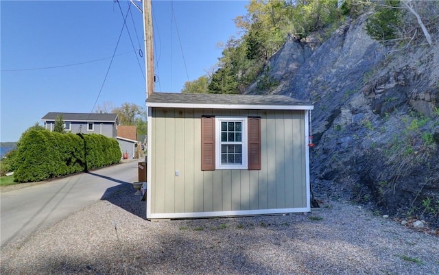 view of shed
