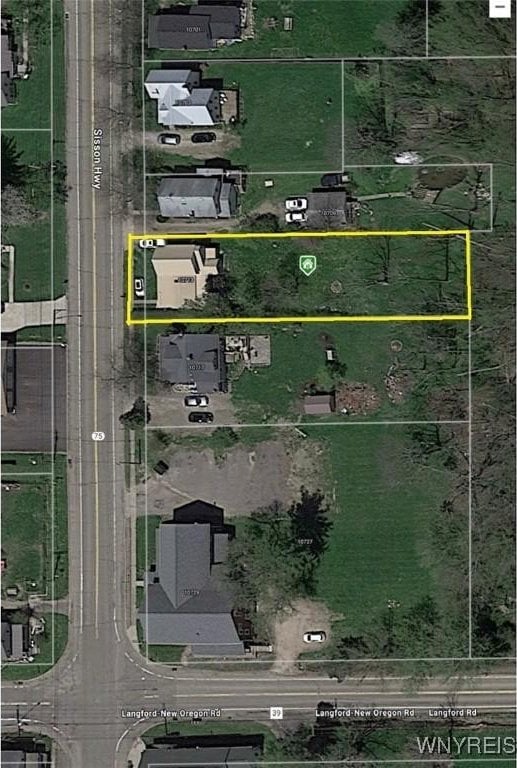 10713 Sisson Hwy, North Collins, NY 14057 - aerial map of property and surrounding area featuring property boundaries highlighted
