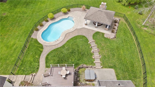 view of subject property featuring a pool