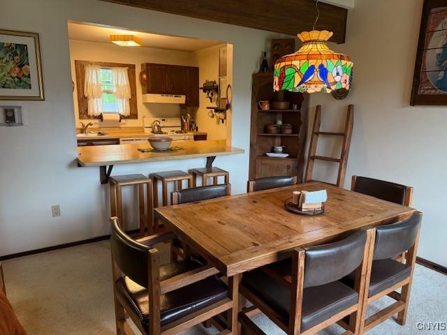 2128 Beta Dr Unit 21E, Virgil, NY 13045 - carpeted dining space featuring baseboards