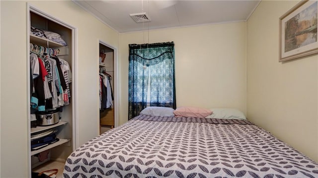 bedroom featuring ornamental molding