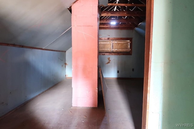 5910 Porter Rd, Niagara, NY 14304 - additional living space featuring concrete floors and lofted ceiling