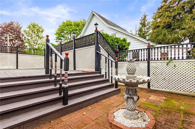 187 Clark St, Canandaigua-City, NY 14424 - view of side of home featuring a deck and stairway
