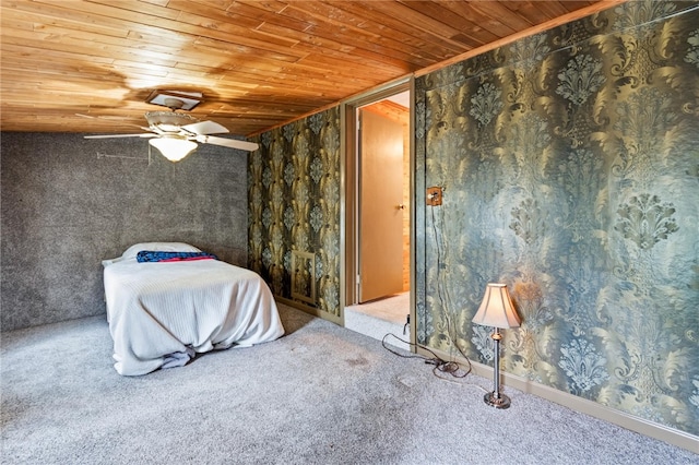 187 Clark St, Canandaigua-City, NY 14424 - unfurnished bedroom with wooden ceiling, carpet floors, and a ceiling fan