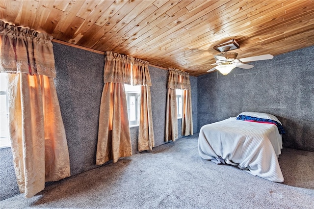 187 Clark St, Canandaigua-City, NY 14424 - carpeted bedroom with wooden ceiling and ceiling fan
