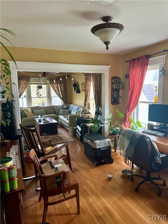 923 Teall Ave, Syracuse, NY 13206 - sitting room featuring hardwood / wood-style floors and an office area