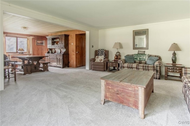 37931 State Route 12e, Clayton, NY 13624 - carpeted living room with crown molding