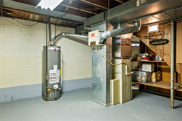 utilities featuring gas water heater