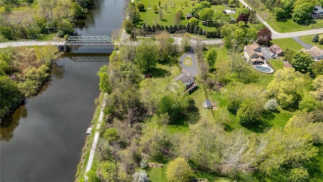 bird's eye view of a nearby body of water