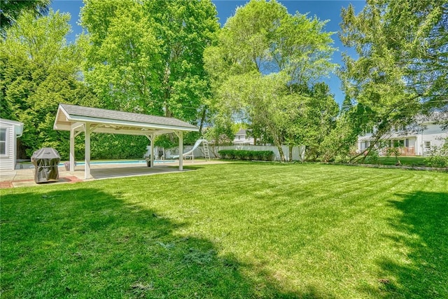 view of yard with a gazebo