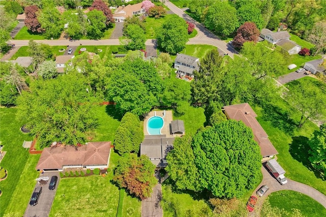 bird's eye view of a pool area
