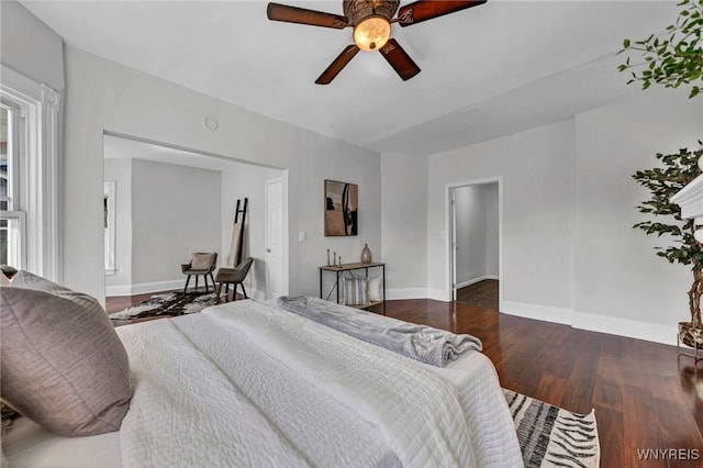 656 Auburn Ave, Buffalo, NY 14222 - bedroom with wood finished floors, baseboards, and a ceiling fan